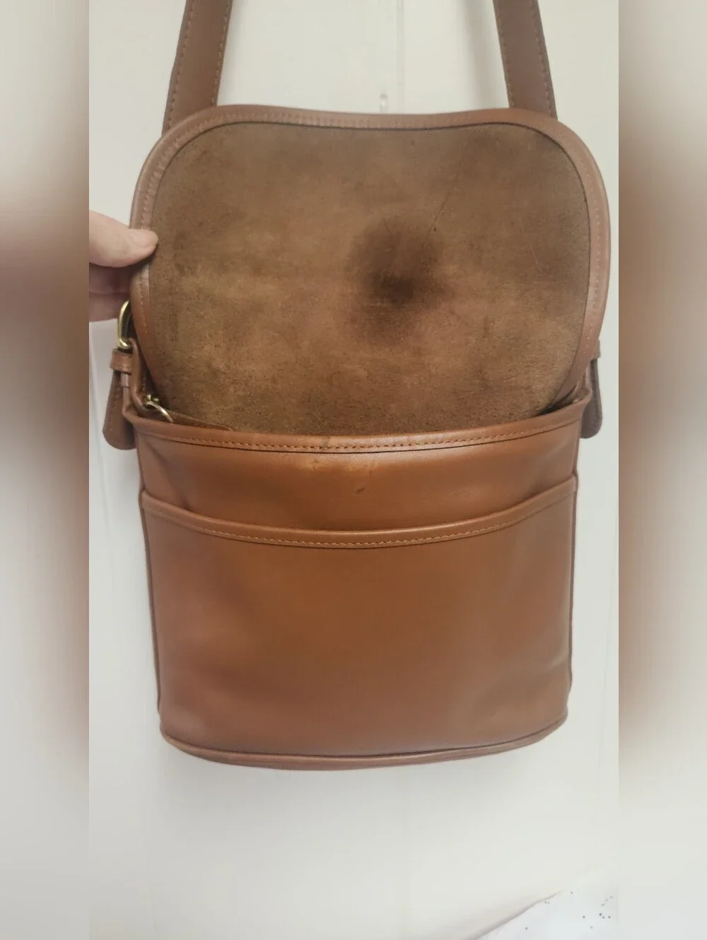 Vintage 1994 Coach Classic Brown Leather Saddle Bag AMAZING 32 YO PURSE